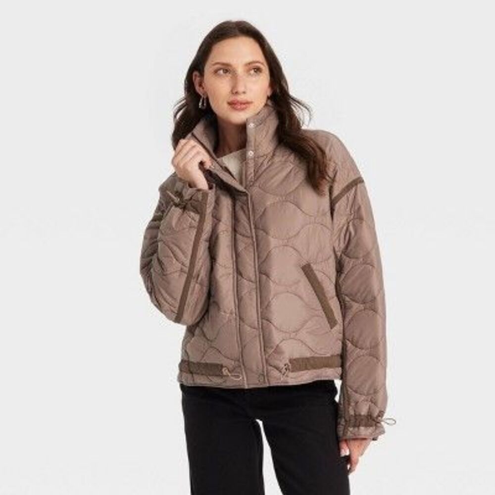 NWT Universal Thread - Women's Quilted Jacket - Universal Thread Brown M Brown